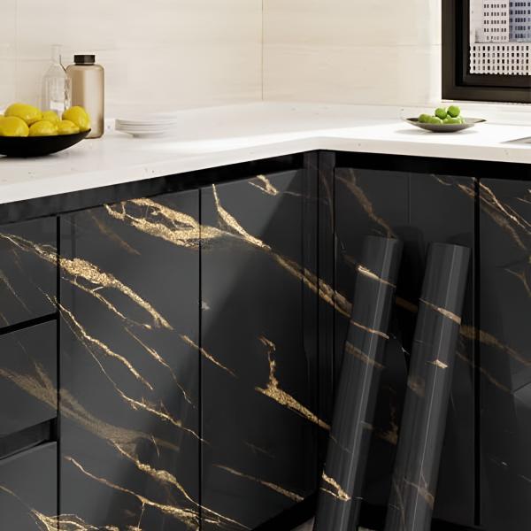 Black Gold Marble Wall Sheet 60x200cm Sticker