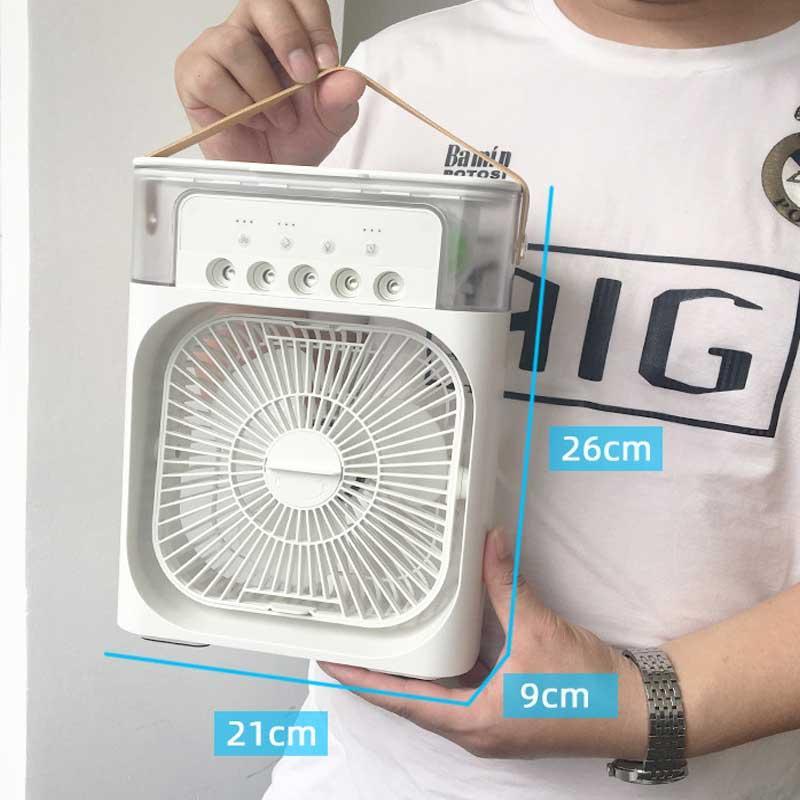 Multi-Function 10 Inch Portable Air Cooler Fan with Humidifier Mist & LED Light – High Velocity Mini Air Conditioner for Home & Office
