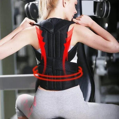 Posture Corrector Belt Black Adjustable Cloth Mesh – Back Shoulder Support Brace Pakistan