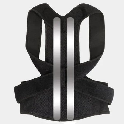 Posture Corrector Belt Black Adjustable Cloth Mesh – Back Shoulder Support Brace Pakistan