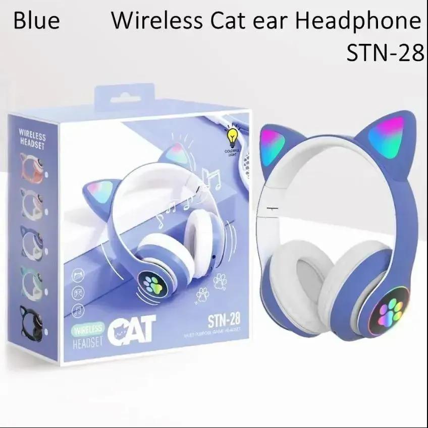 Cat Ear LED Wireless Headphones for Teens – RGB Light Bluetooth Cute Gaming Headset