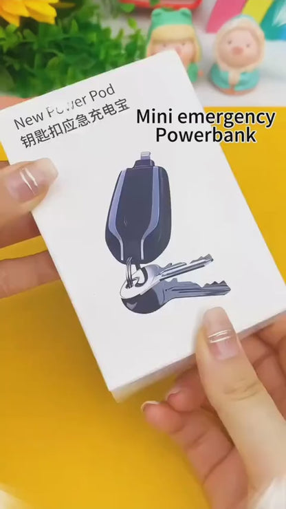 New Power Pod Portable Keychain Power Bank for iPhone – Emergency Plug & Play Compact Backup Charger
