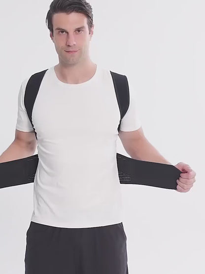 Posture Corrector Belt Black Adjustable Cloth Mesh – Back Shoulder Support Brace Pakistan