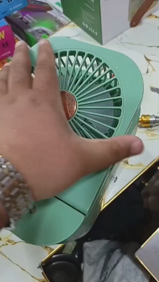 Mini Air Cooler Fan with Mist Spray & Remote – 3 Speed USB Desk Fan with Night Light Pakistan